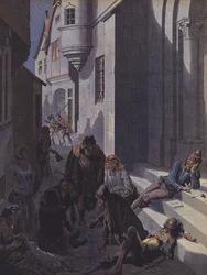 Zwerver op de straten van Parijs